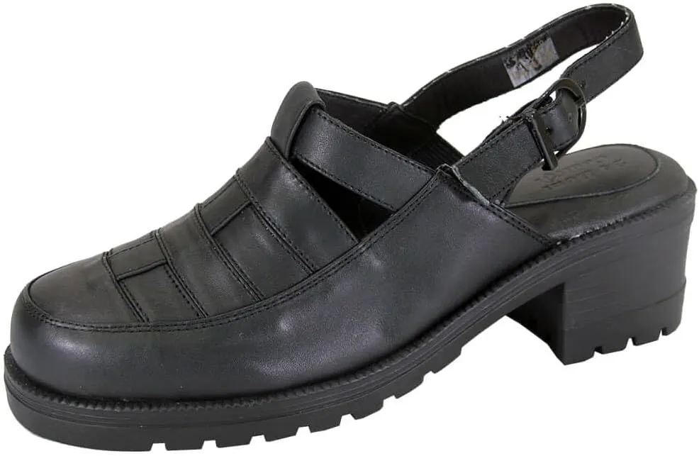 24 Hour Comfort Cora Women's Wide Width Comfortable Leather Slingback Clogs