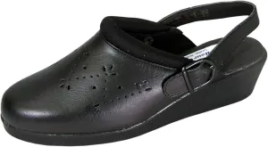24 Hour Comfort Libby Women's Wide Width Cut Designed Upper Leather Slingback Clogs