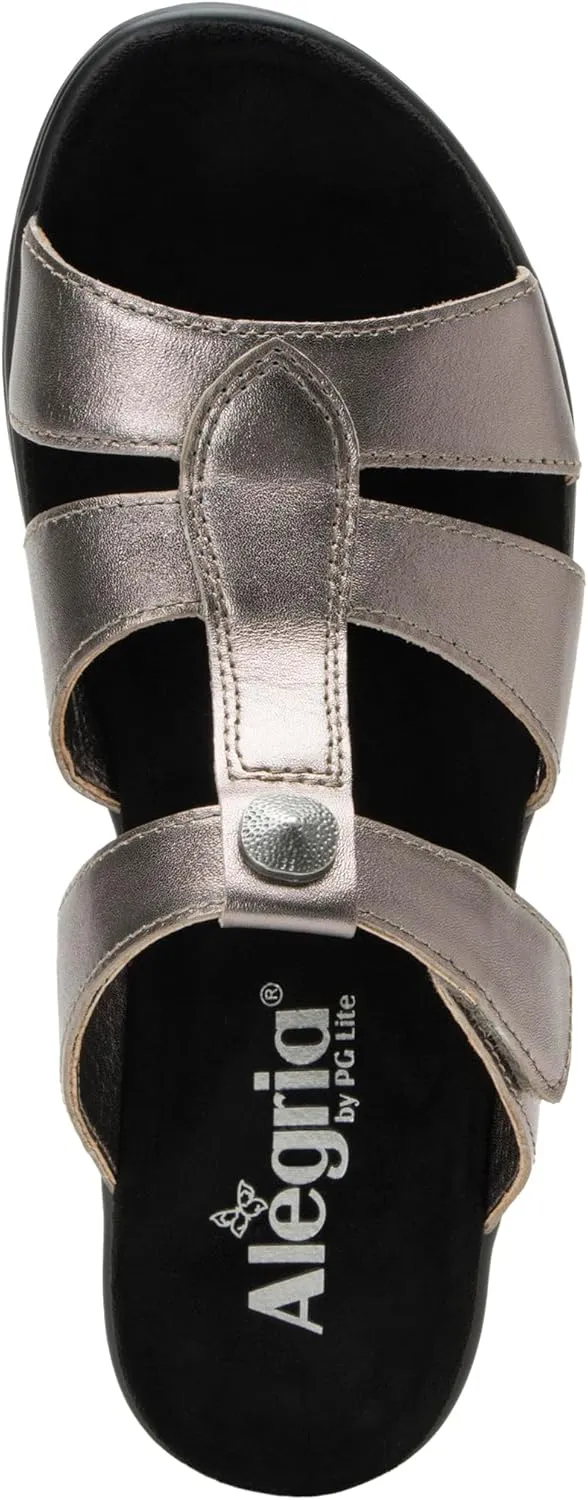 Alegria Womens Shantal Leather Wedge Sandal - Stylish and Versatile Open Back Heel for Endless Support - Enhanced Arch Slip Resistant Platform Heel For Professionals
