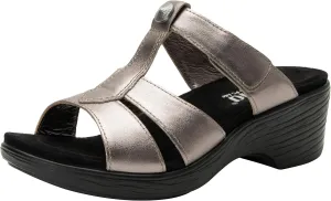 Alegria Womens Shantal Leather Wedge Sandal - Stylish and Versatile Open Back Heel for Endless Support - Enhanced Arch Slip Resistant Platform Heel For Professionals