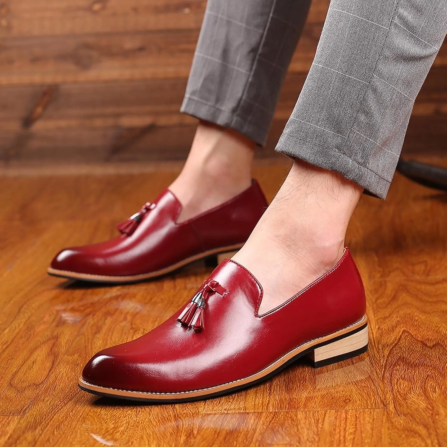 All White Business Casual Shoes Men Fashion Style Men's Breathable Tassel Comfortable Classic Dress Oxford Shoes Men