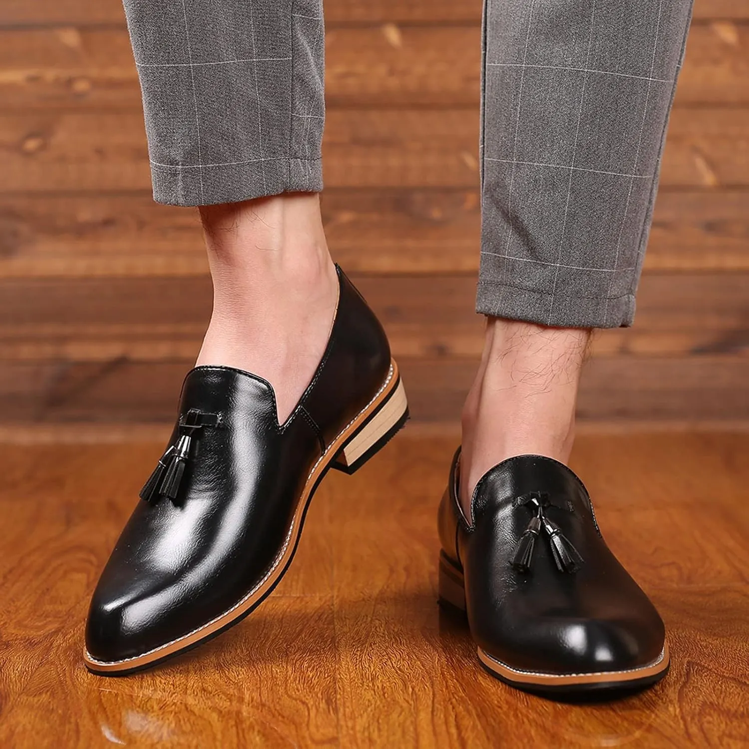 All White Business Casual Shoes Men Fashion Style Men's Breathable Tassel Comfortable Classic Dress Oxford Shoes Men