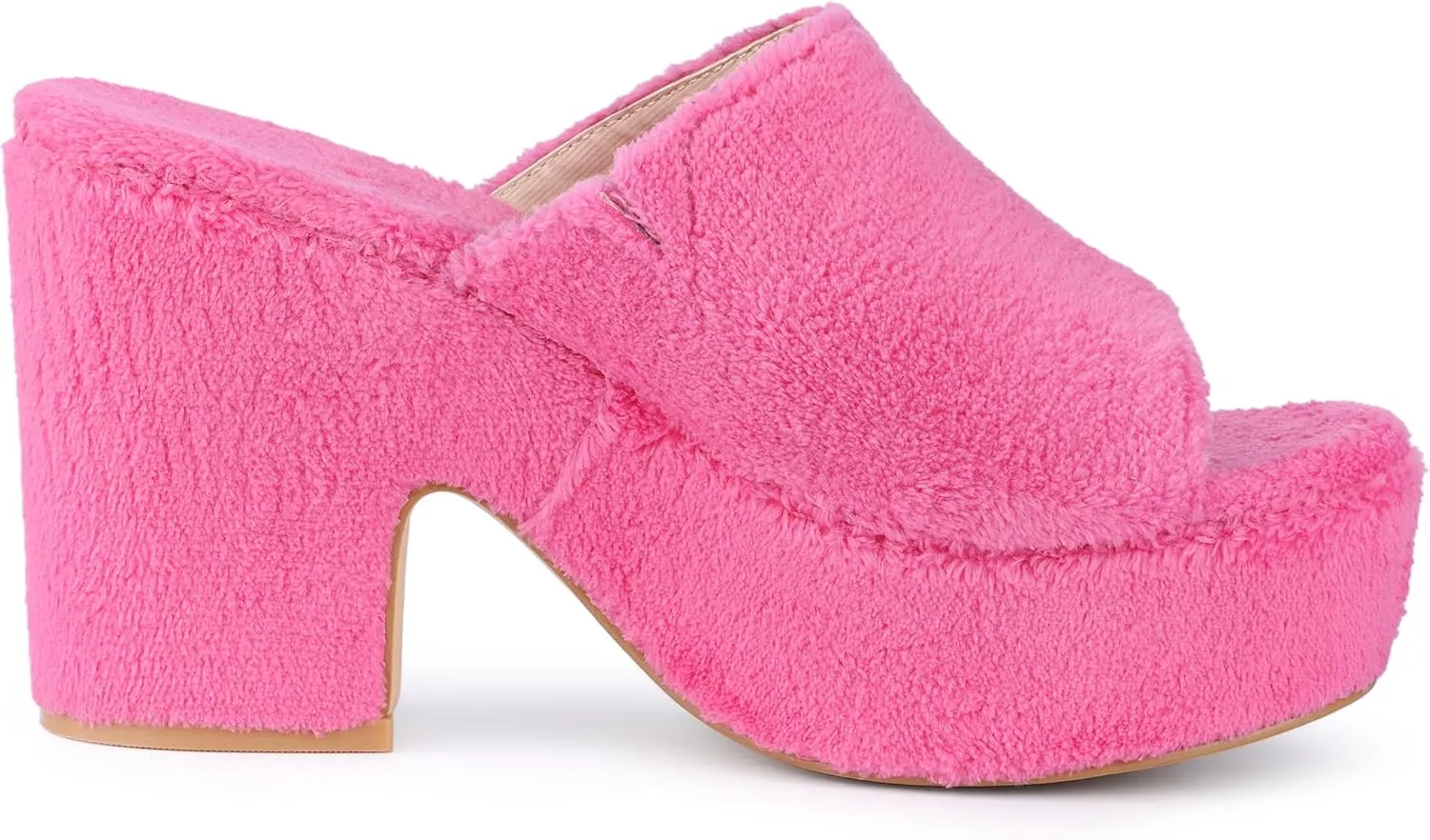Allegra K Women's Open Toe Platform Slides Chunky Heels Sandals