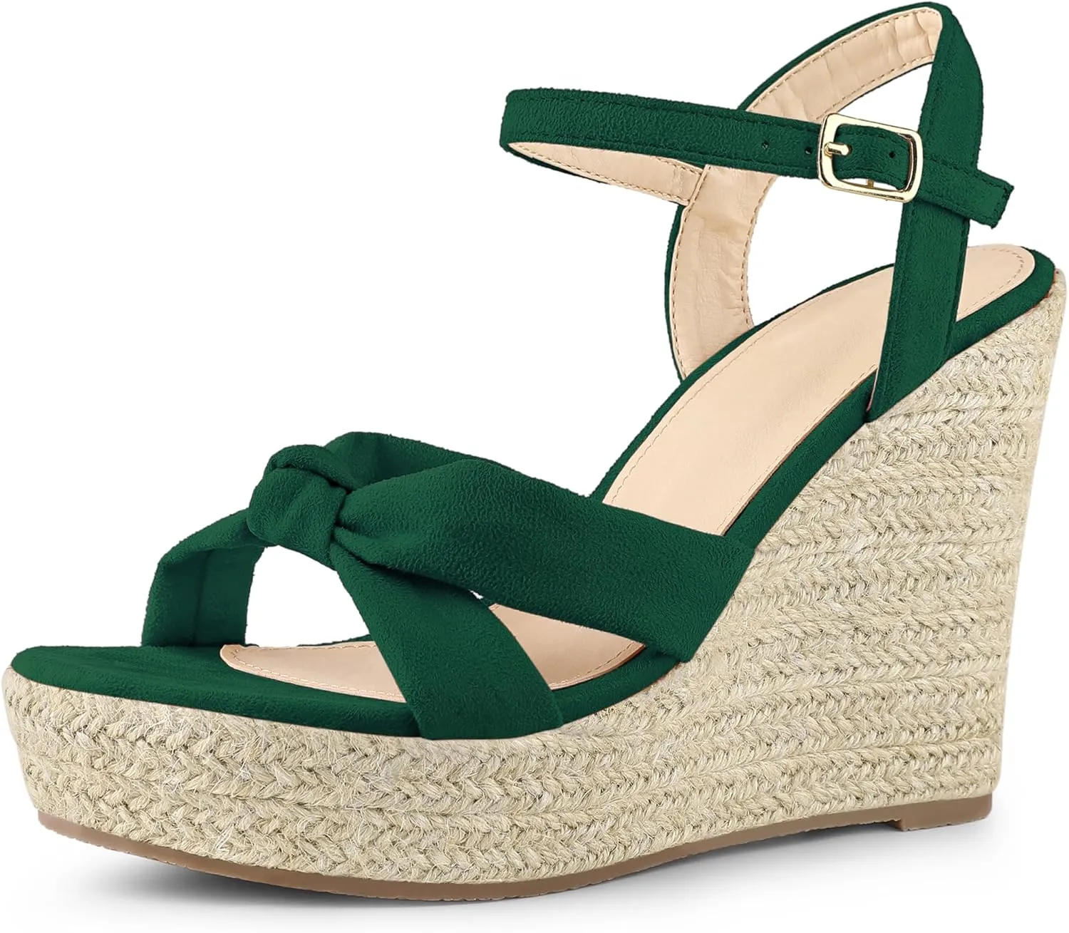 Allegra K Women's Platform Slingback Espadrille Wedge Heel Sandals