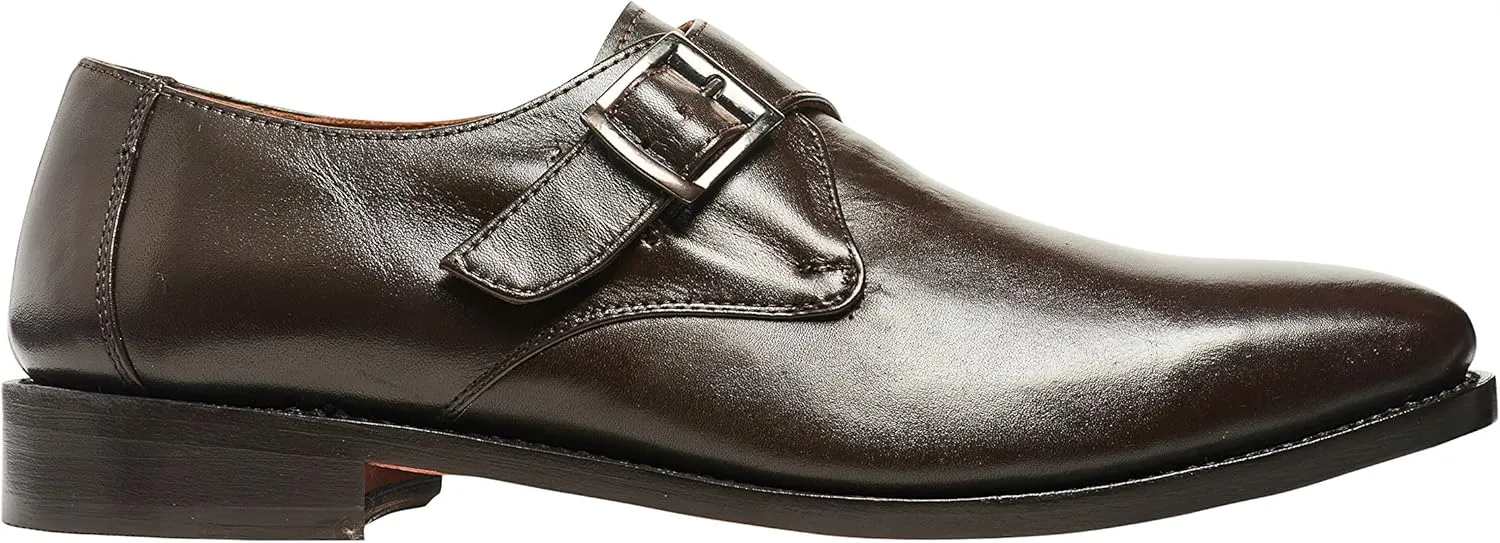 Anthony Veer Roosevelt Single Monk Strap Dress Shoe for Men | Goodyear Welt Construction | Cushioned Footbed & Recraftable Leather Sole | Full Grain Calfskin Leather Upper