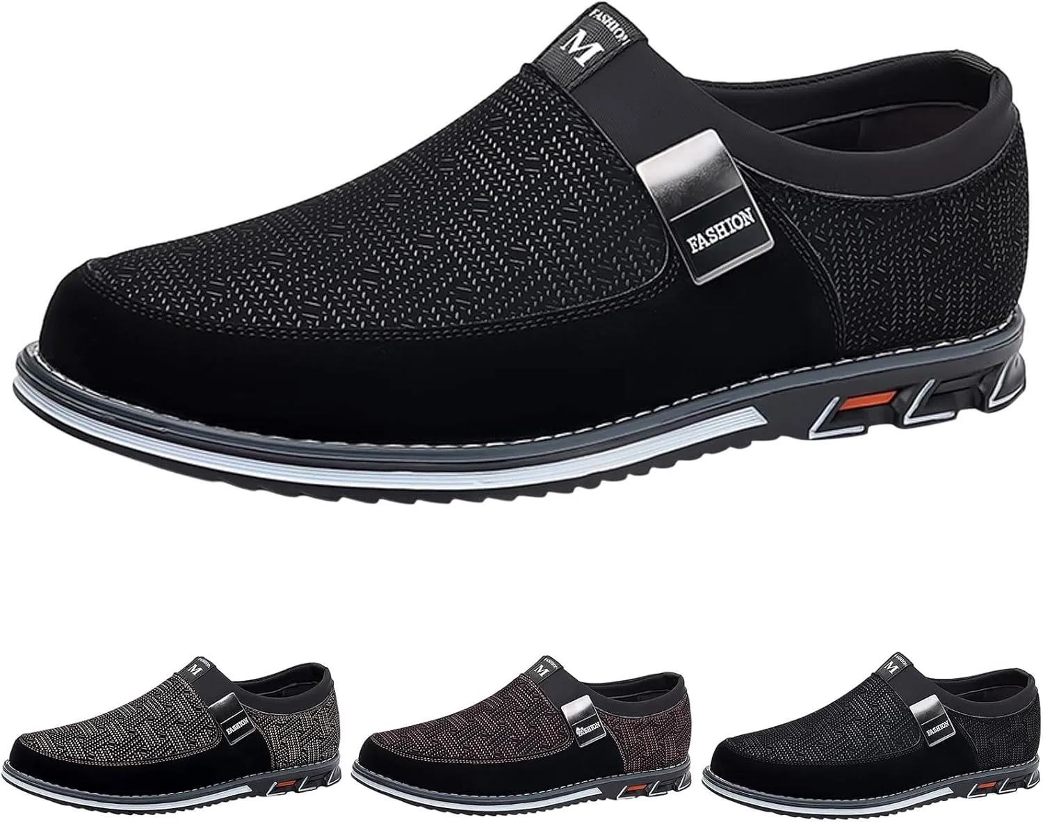 Black Dress Shoes Men Loafers Men Leather Shoes Fashionable and Casual Style New Flat Bottomed Soft Sole Slip On Comfortable Slip On Large Size Brown Oxfords Shoes Men Size 14