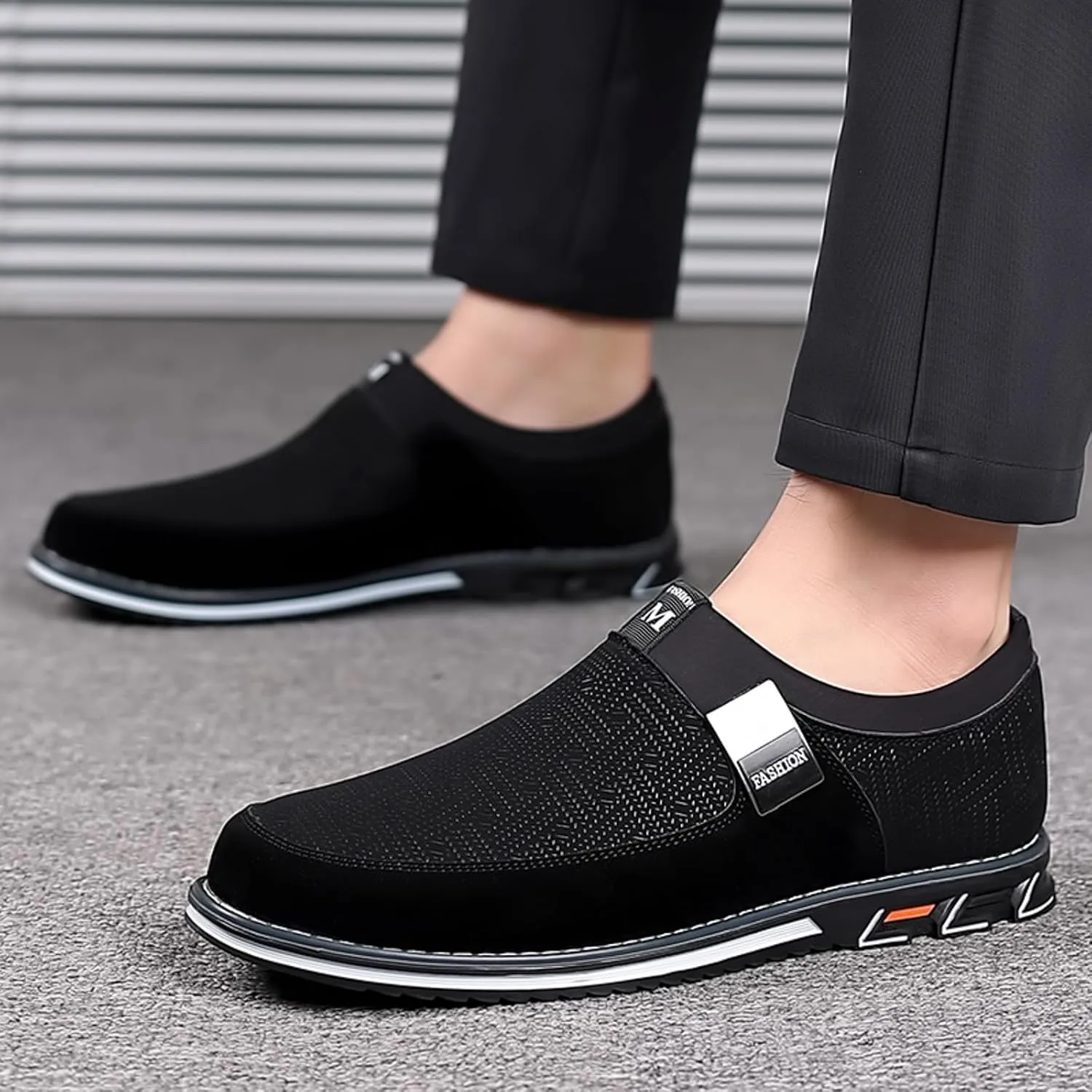 Black Dress Shoes Men Loafers Men Leather Shoes Fashionable and Casual Style New Flat Bottomed Soft Sole Slip On Comfortable Slip On Large Size Brown Oxfords Shoes Men Size 14
