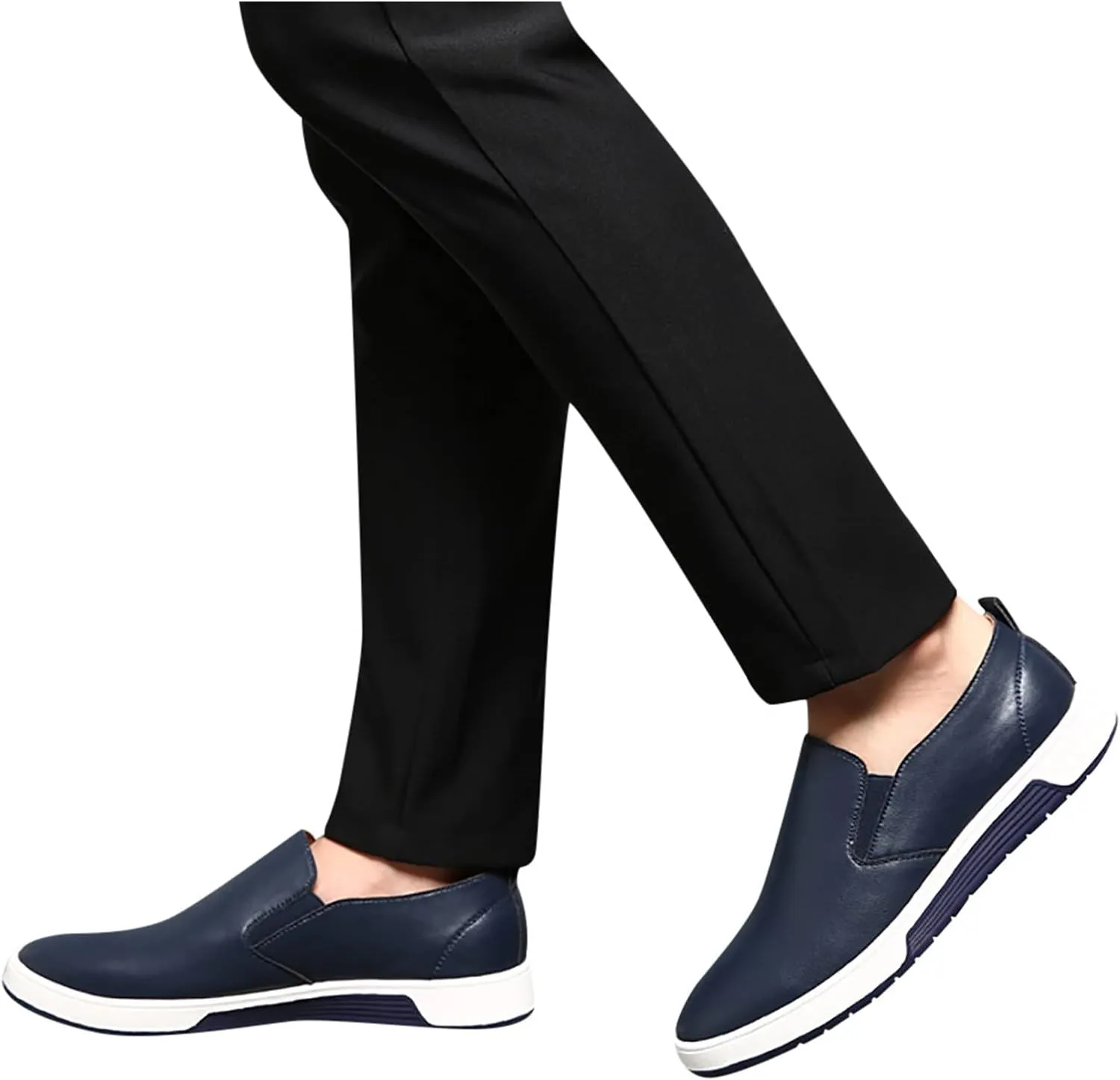 Business Casual Shoes Men 14 Wide Leisure Slip On Breathable Wear Men's Business Style Leather Shoes Solid Formal Color Men's Leather Shoes Mens Dress Shoes Loafers Slip-Ons Casual Black