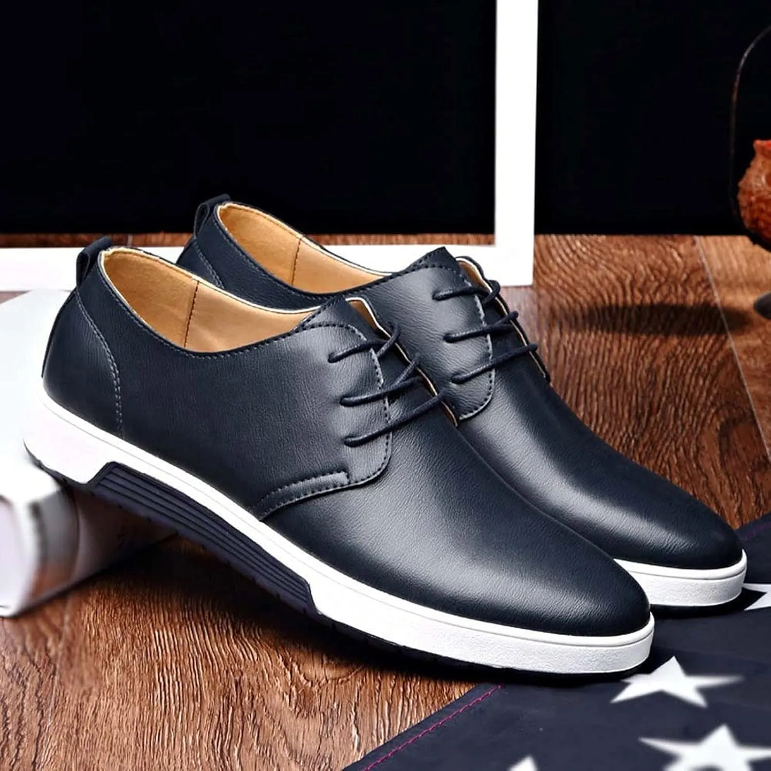 Business Casual Shoes Men Wide Shoes Solid Breathable Style Business Leather Color Seasons Dress Shoes Slip Ons for Men