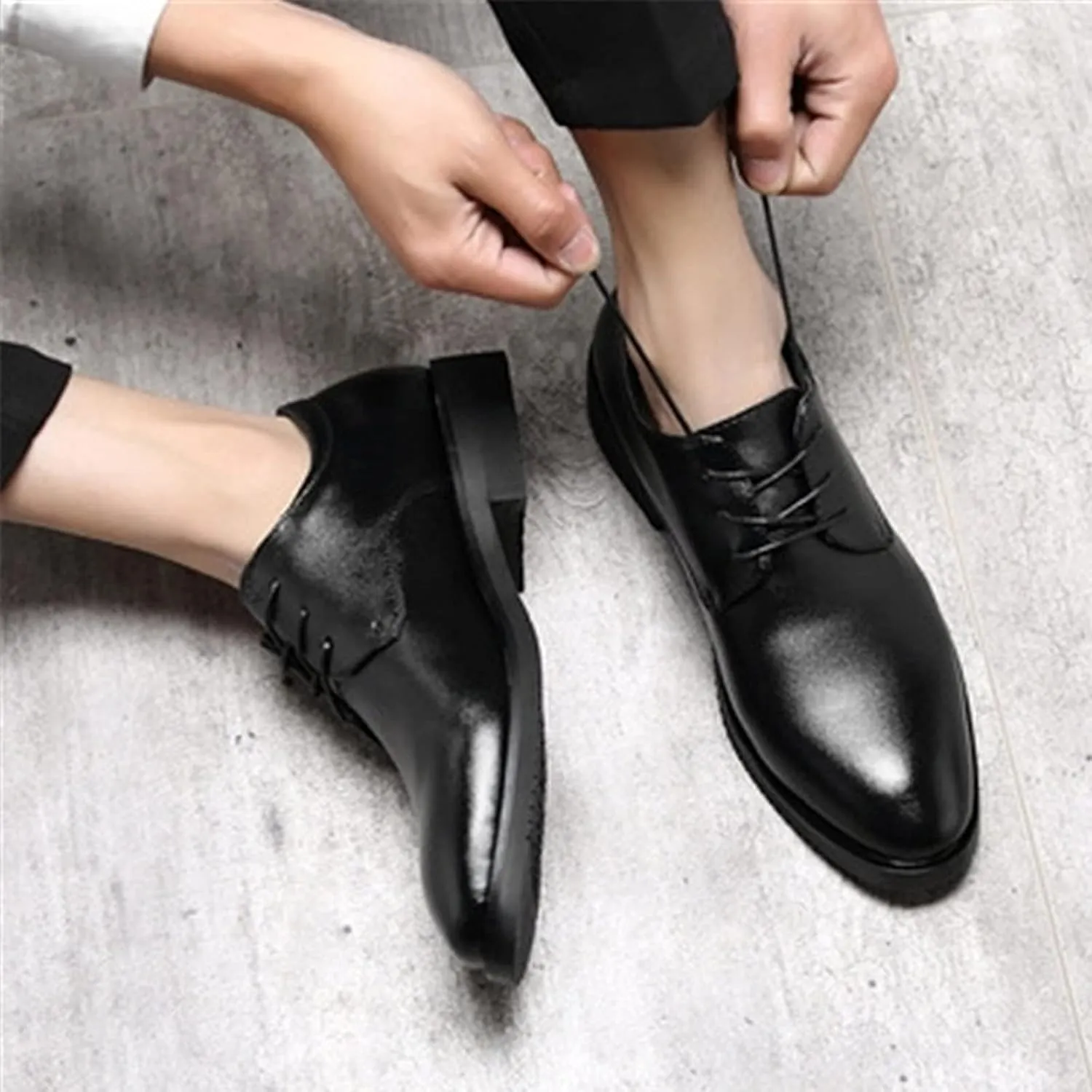 Business Casual Shoes Men Wide Toe Box Color Solid Business Fashion Summer Style Shoes Leather Men's Leisure Breathable Men's Leather Shoes Men Dress Shoes Slip On Comfort