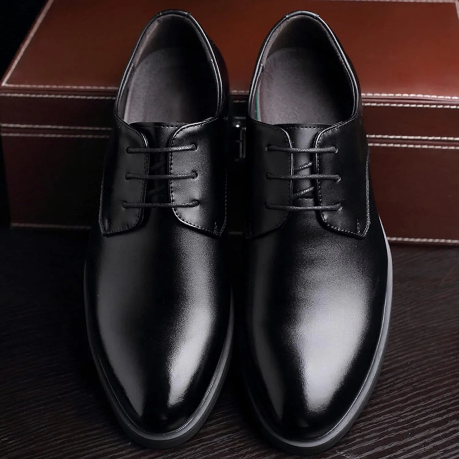 Business Casual Shoes Men Wide Toe Box Color Solid Business Fashion Summer Style Shoes Leather Men's Leisure Breathable Men's Leather Shoes Men Dress Shoes Slip On Comfort