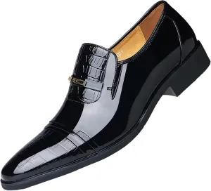 Casual Dress Shoes for Men Size 14 New Men's Lacquered Leather Upper British Splicing Mens Extra Wide Dress Shoes
