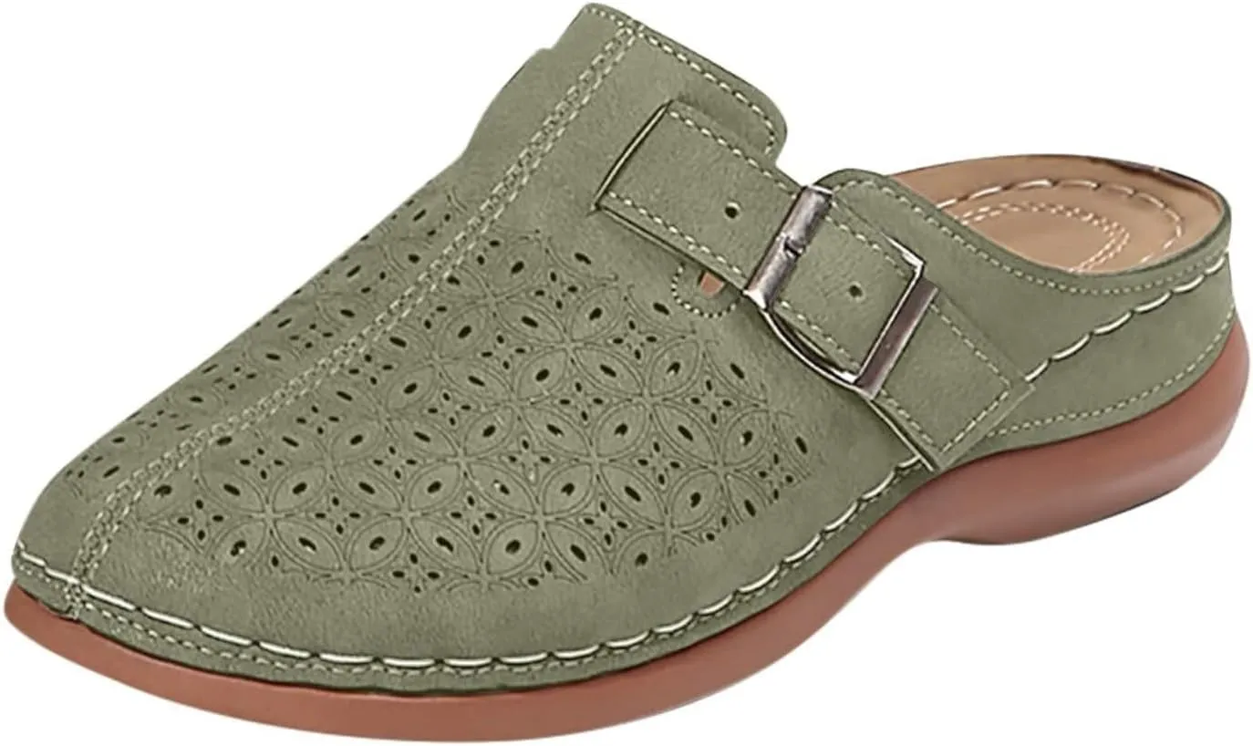Clogs for Women Mules Summer Comfortable Orthopedic Arch Support Sandals Breathable Closed Toe Slippers Lightweight Outdoor Beach Shoes