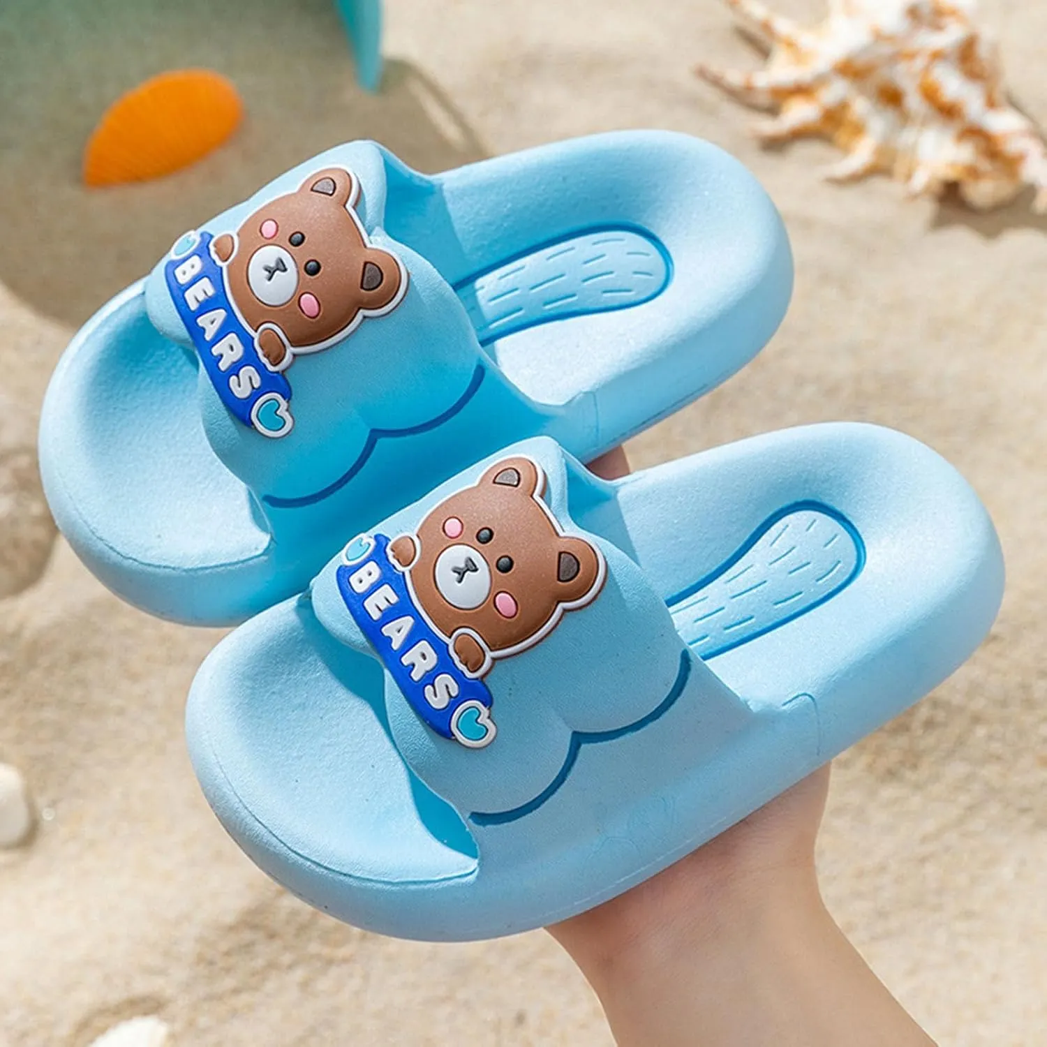Cloud Slides for Kids Summer Comfortable Cartoon Pattern Slippers Breathable Cushioned Slides Thick Sole Sandals