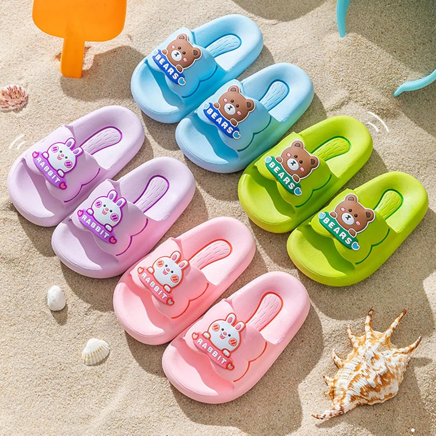 Cloud Slides for Kids Summer Comfortable Cartoon Pattern Slippers Breathable Cushioned Slides Thick Sole Sandals
