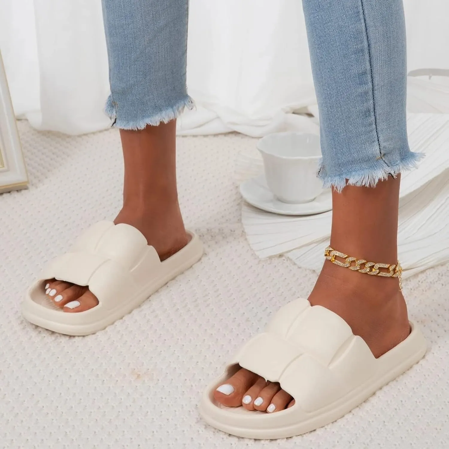Cloud Slippers for Men Slides for Women Slides Men Womens Dorms Drainage Hole Ultra Comfort Slippers