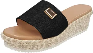Comfortable Slip on Wedge Slide Sandals for Women Comfort Lightweight Platform Slides Sandal Vacation Sandals