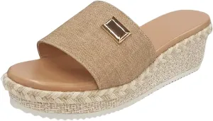 Comfortable Slip on Wedge Slide Sandals for Women Comfort Lightweight Platform Slides Sandal Vacation Sandals