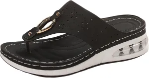 Comfortable Slip On Wedge Slide Sandals for Women Open Toe Wedge Sandals Versatile Sandals Memory Foam Slides