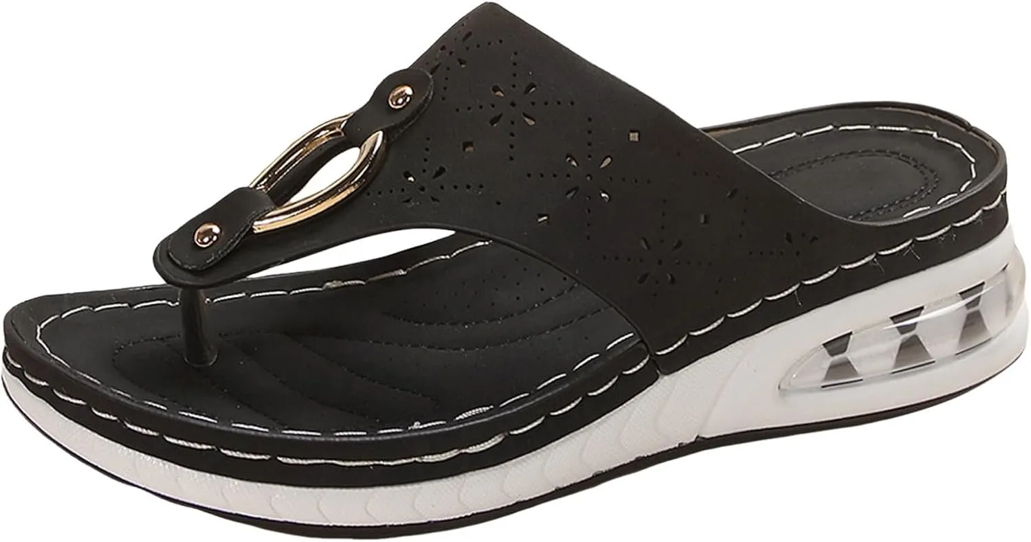 Comfortable Slip On Wedge Slide Sandals for Women Open Toe Wedge Sandals Versatile Sandals Memory Foam Slides