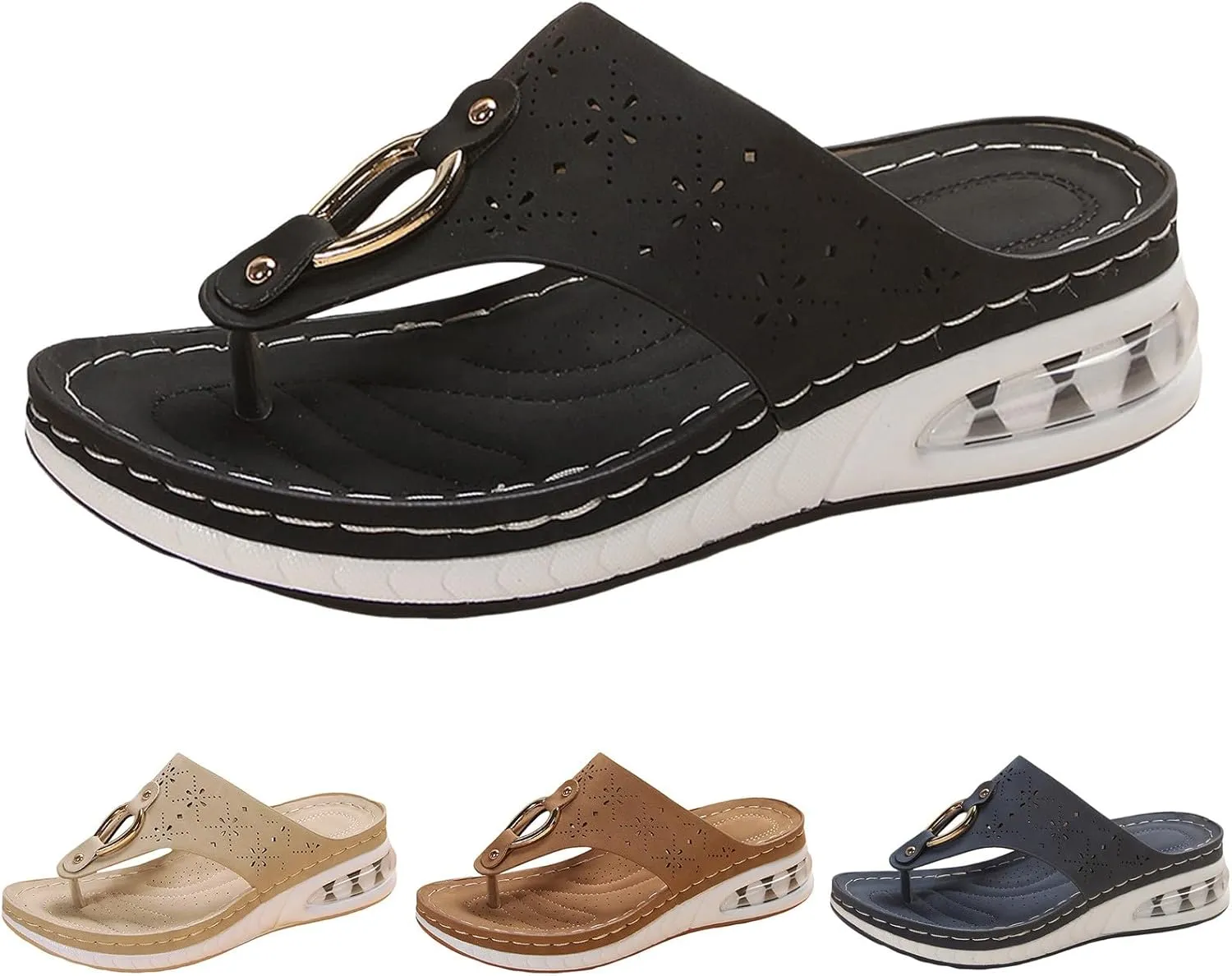 Comfortable Slip On Wedge Slide Sandals for Women Open Toe Wedge Sandals Versatile Sandals Memory Foam Slides