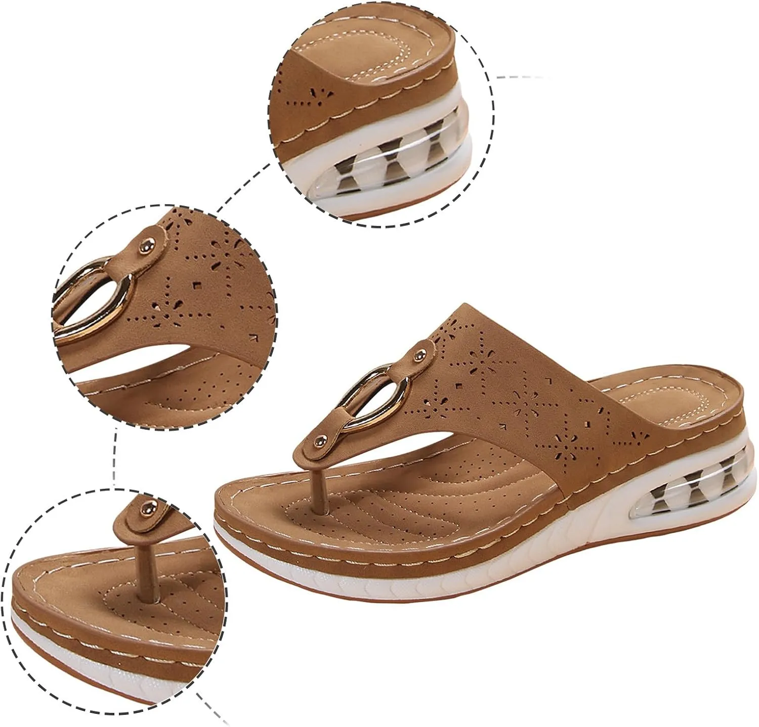 Comfortable Slip On Wedge Slide Sandals for Women Open Toe Wedge Sandals Versatile Sandals Memory Foam Slides