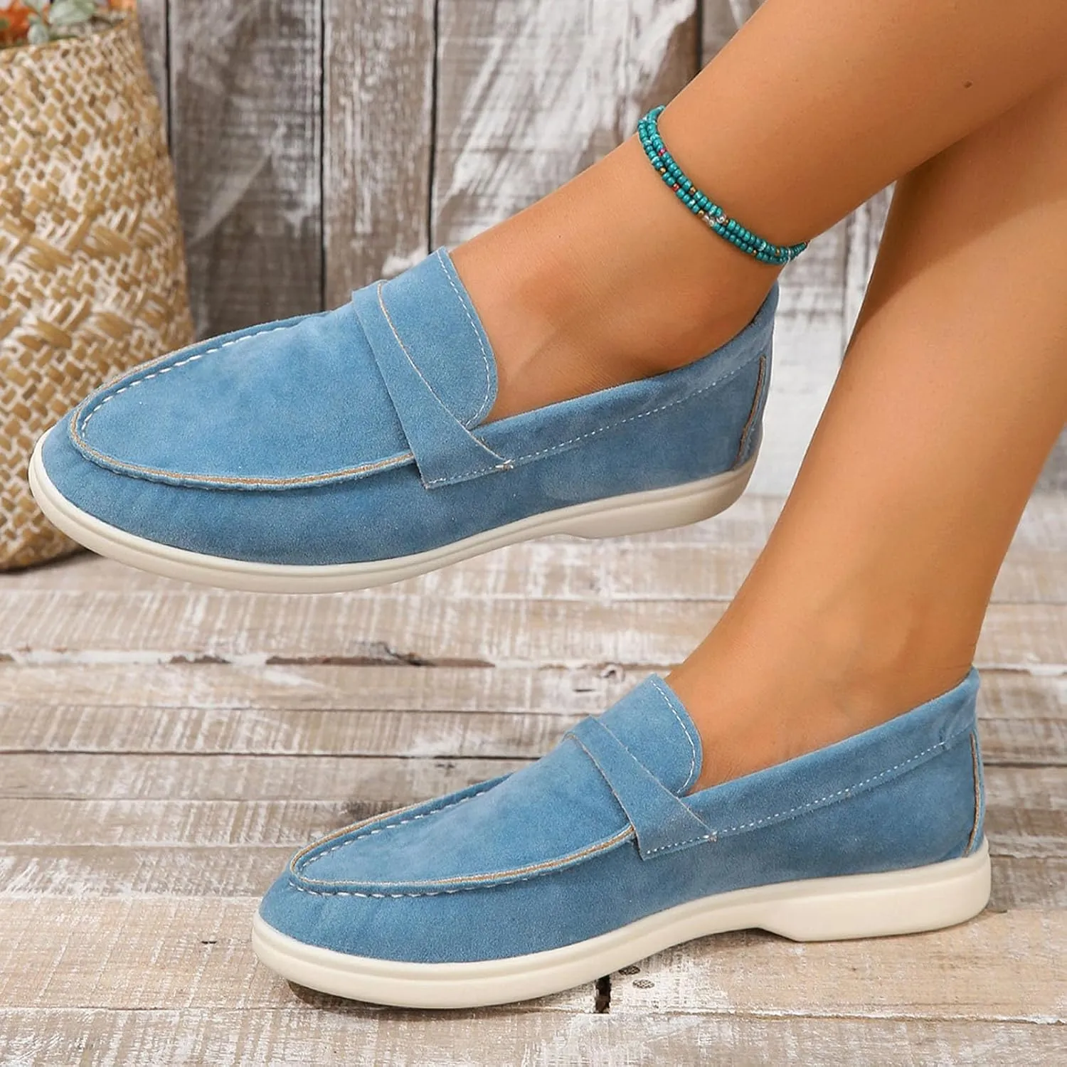 Comfy Loafers for Women, Penny Loafers Heeled Slip On Business Casual Shoes Driving Moccasins for Dressy Work School