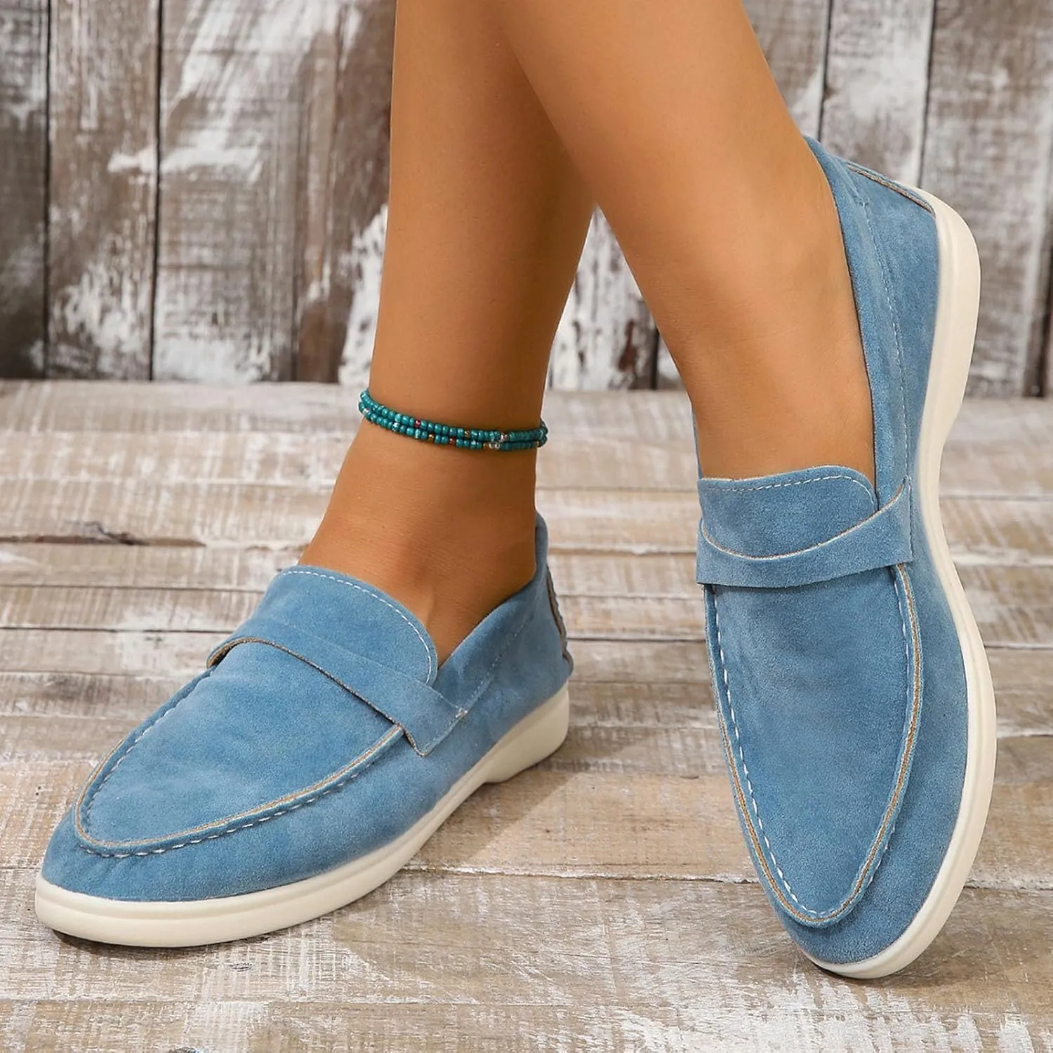 Comfy Loafers for Women, Penny Loafers Heeled Slip On Business Casual Shoes Driving Moccasins for Dressy Work School