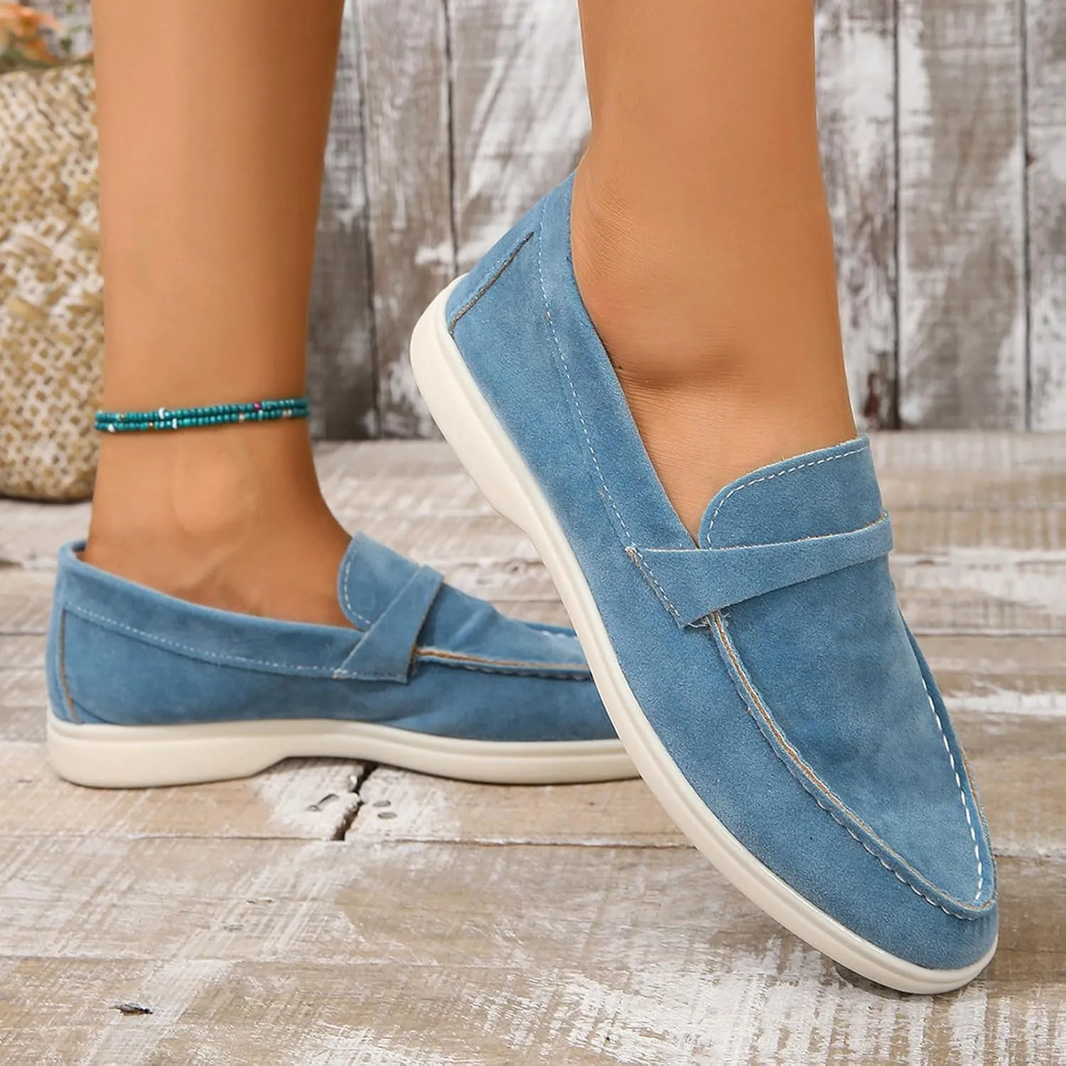 Comfy Loafers for Women, Penny Loafers Heeled Slip On Business Casual Shoes Driving Moccasins for Dressy Work School
