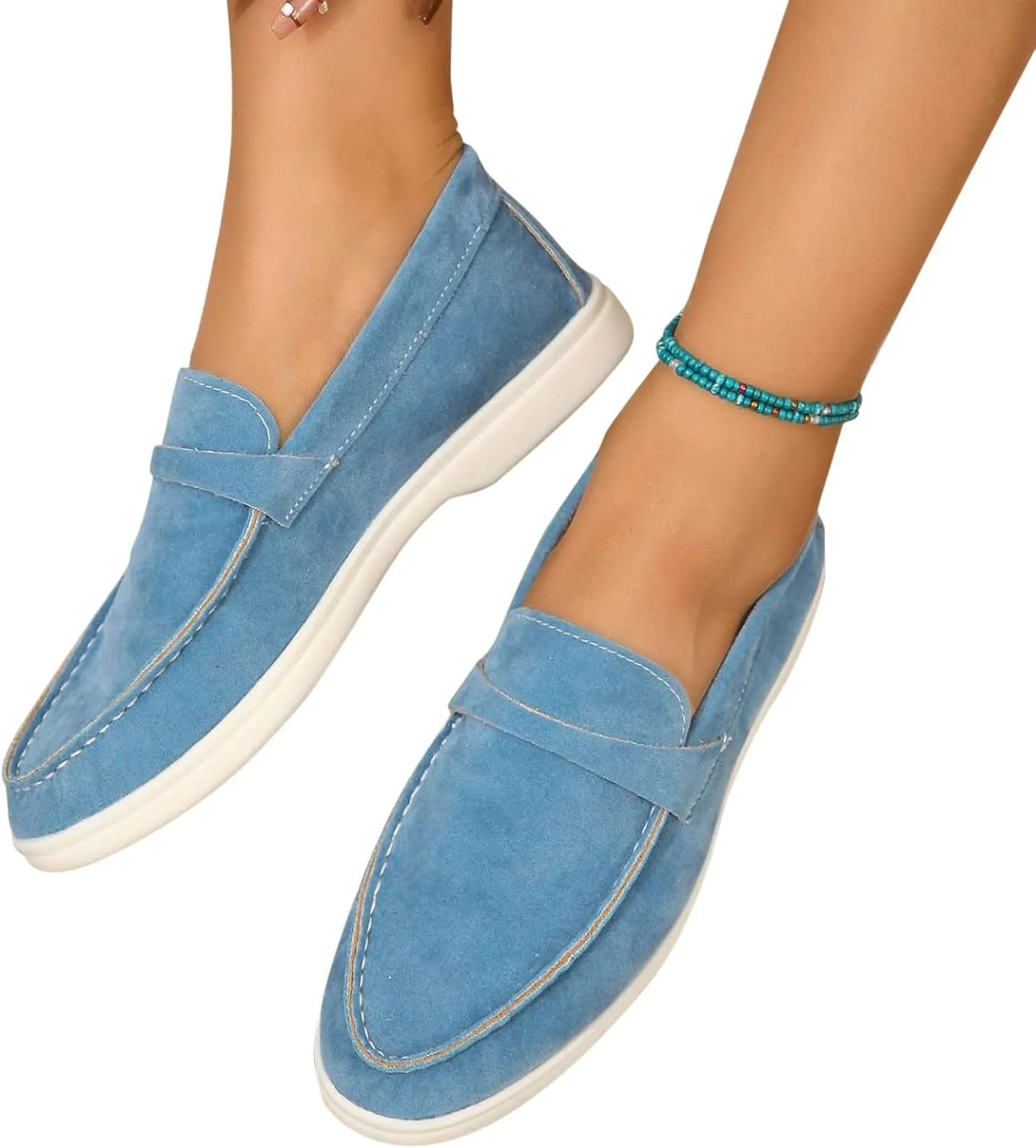 Comfy Loafers for Women, Penny Loafers Heeled Slip On Business Casual Shoes Driving Moccasins for Dressy Work School