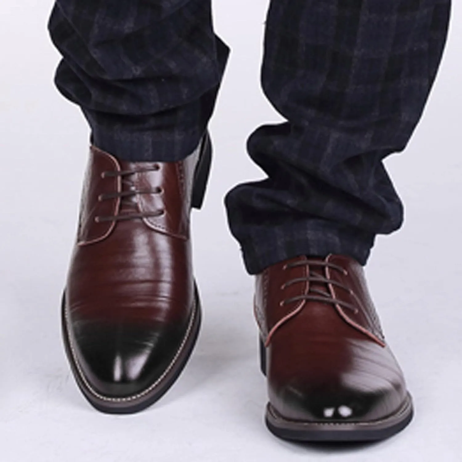 Dress Shoes for Men Comfort Black Classical Style Shoes for Men Slip On PU Leather Low Rubber Sole Block Heel Work Mens Oxfords Shoes Size 13.5