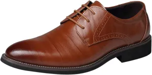 Dress Shoes for Men Comfort Black Classical Style Shoes for Men Slip On PU Leather Low Rubber Sole Block Heel Work Mens Oxfords Shoes Size 13.5