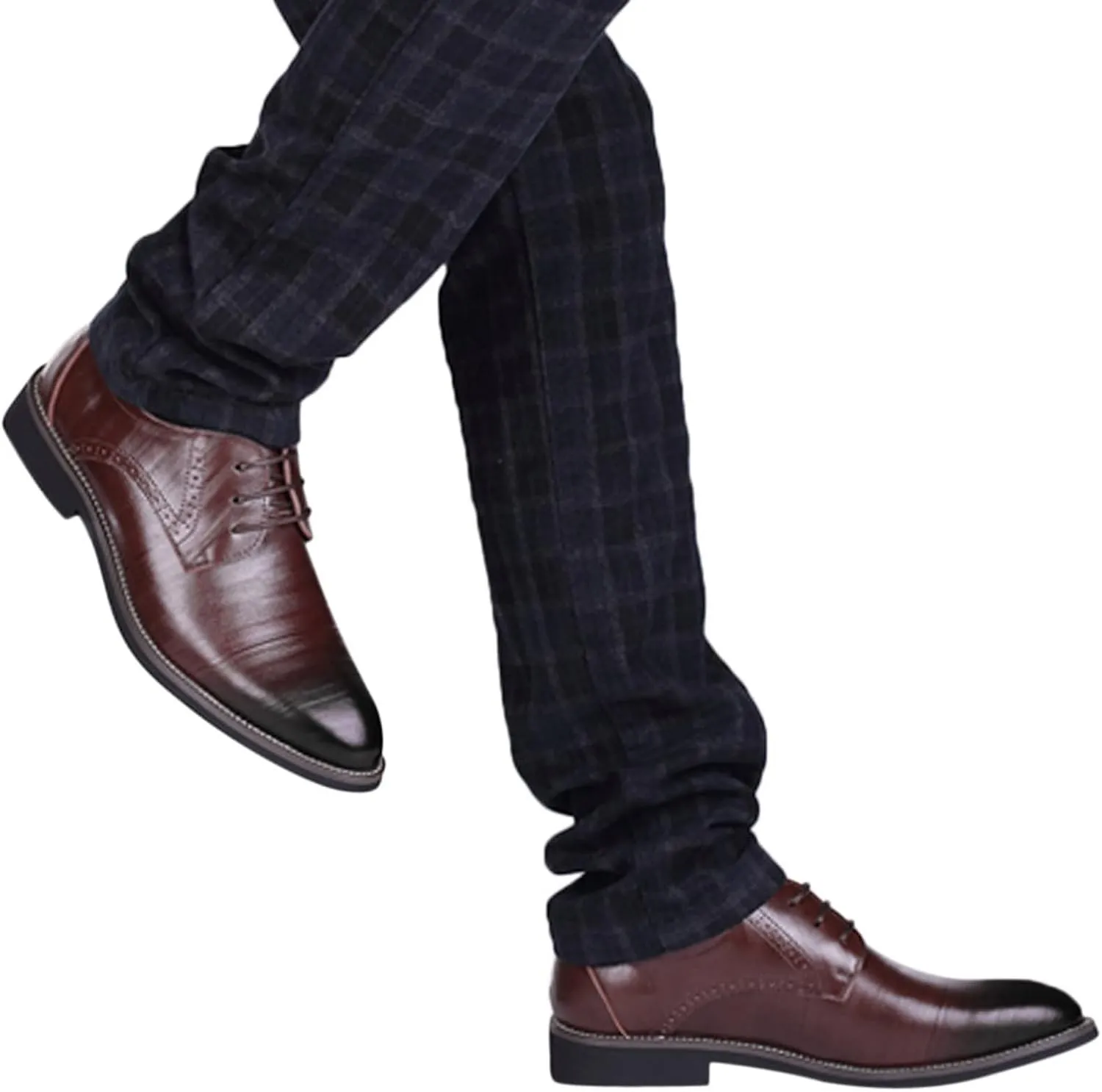 Dress Shoes for Men Comfort Black Classical Style Shoes for Men Slip On PU Leather Low Rubber Sole Block Heel Work Mens Oxfords Shoes Size 13.5