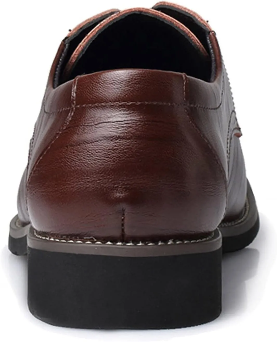 Dress Shoes for Men Comfort Black Classical Style Shoes for Men Slip On PU Leather Low Rubber Sole Block Heel Work Mens Oxfords Shoes Size 13.5