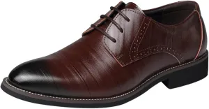 Dress Shoes for Men Comfort Black Classical Style Shoes for Men Slip On PU Leather Low Rubber Sole Block Heel Work Mens Oxfords Shoes Size 13.5