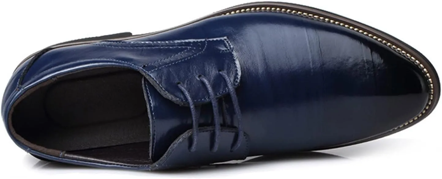 Dress Shoes for Men Comfort Black Classical Style Shoes for Men Slip On PU Leather Low Rubber Sole Block Heel Work Mens Oxfords Shoes Size 13.5