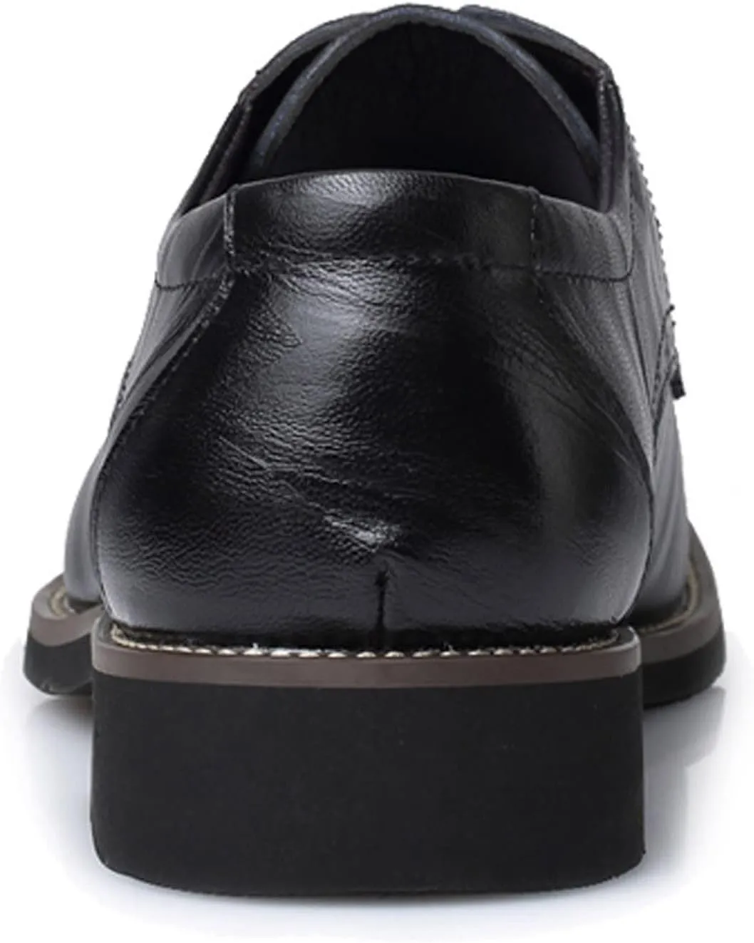 Dress Shoes for Men Comfort Black Classical Style Shoes for Men Slip On PU Leather Low Rubber Sole Block Heel Work Mens Oxfords Shoes Size 13.5