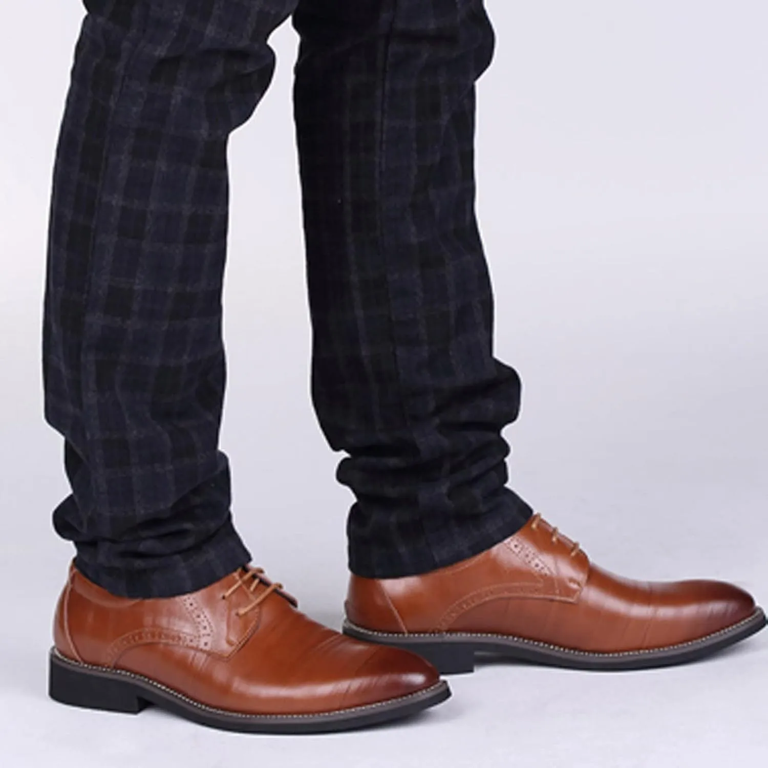 Dress Shoes for Men Comfort Black Classical Style Shoes for Men Slip On PU Leather Low Rubber Sole Block Heel Work Mens Oxfords Shoes Size 13.5
