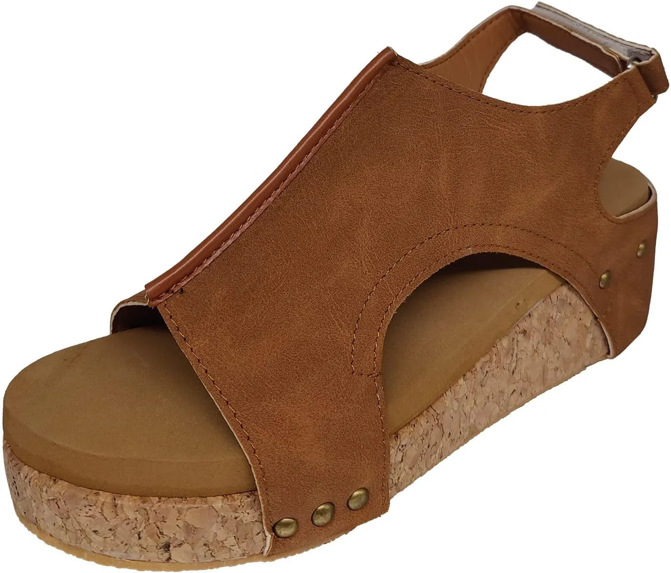 Eduavar Womens Wedge Sandals, Orthopedic Sandals for Women Sandals Open Toe Wedge Platform Sandal with Back Strap