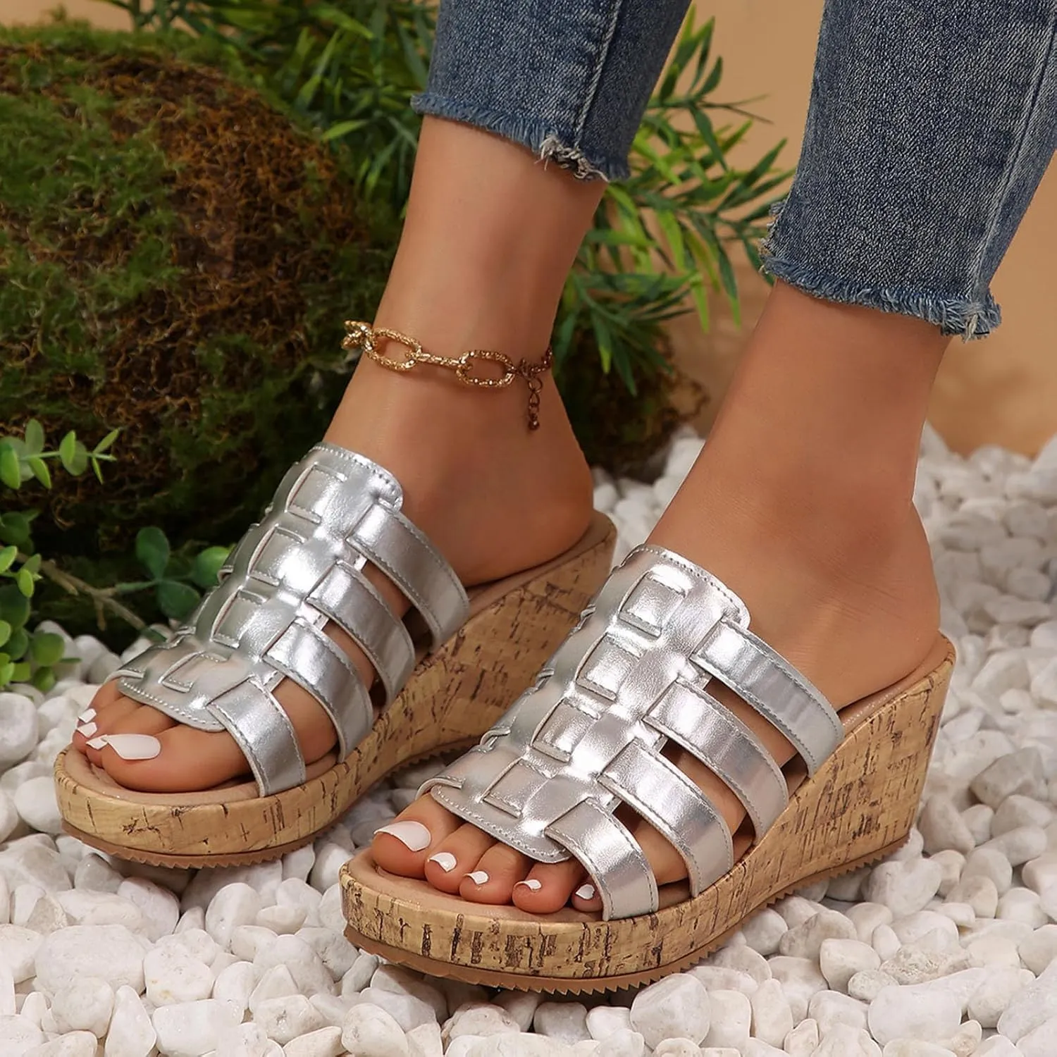 Elegant Wedge Sandals for Women Summer Low Wedges Womens Comfortable Open Toe Sandal Casual Sandals for Women
