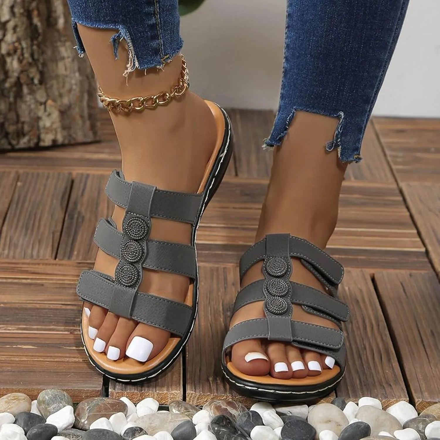 Espadrilles Wedges Sandals for Women Lightweight Travel Sandals Casual Non Slip Wedge Walking Slippers