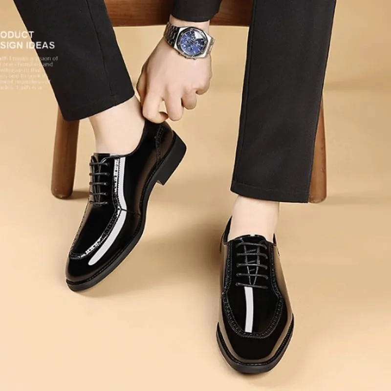 Fashion Pointed Toe Lace up Low Top Formal Business Office Derby Shoes Tuxedo Shoes for Men
