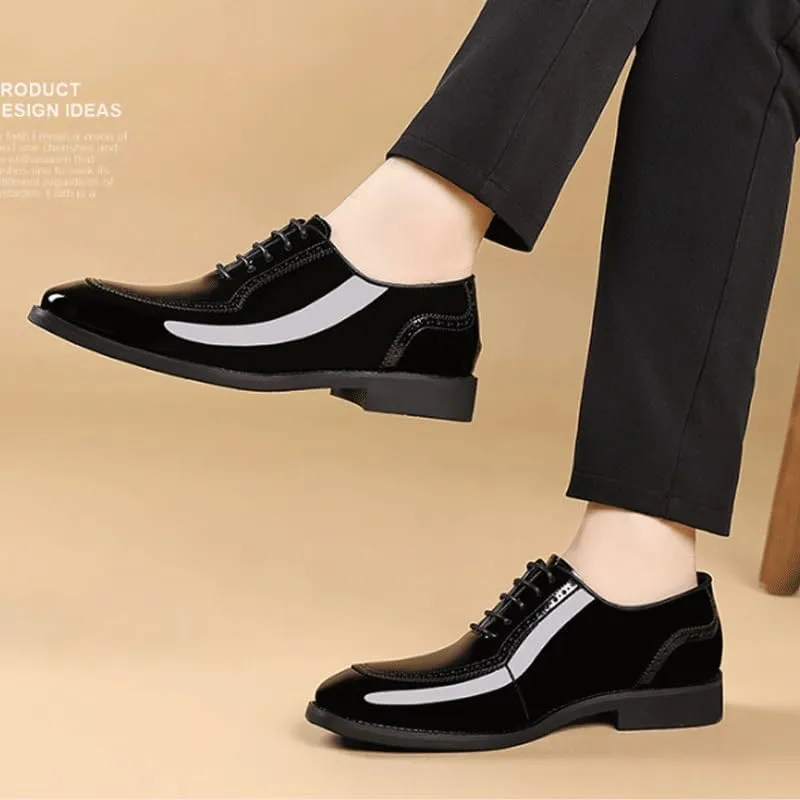 Fashion Pointed Toe Lace up Low Top Formal Business Office Derby Shoes Tuxedo Shoes for Men