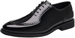 Fashion Pointed Toe Lace up Low Top Formal Business Office Derby Shoes Tuxedo Shoes for Men