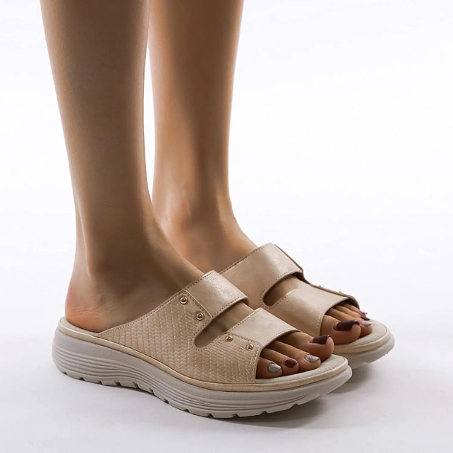 Fashion Thick Bottom Sandals for Women Summer Platform Comfortable Low Wedges Slides Casual Sandals for Women