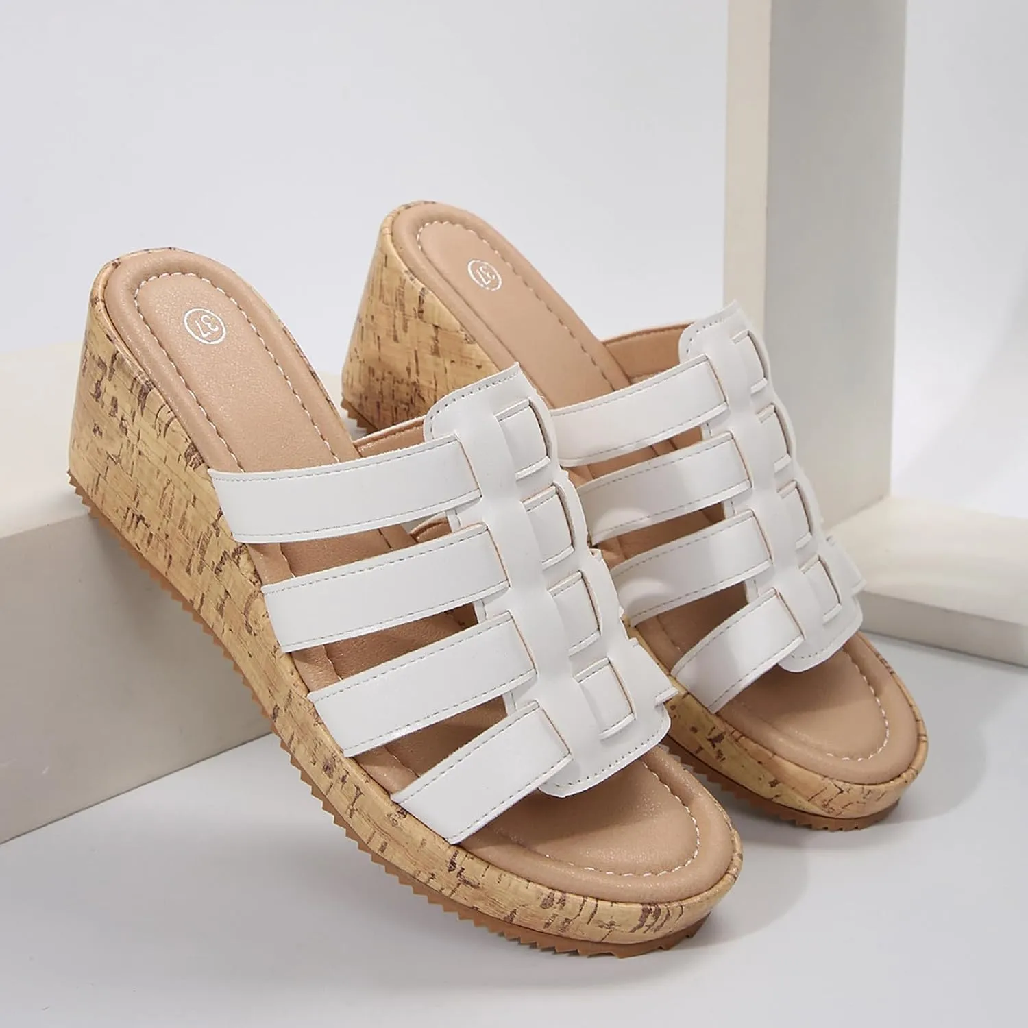 Fashion Wedge Sandals for Women Arch Support Slides Sandals Walking Shoes