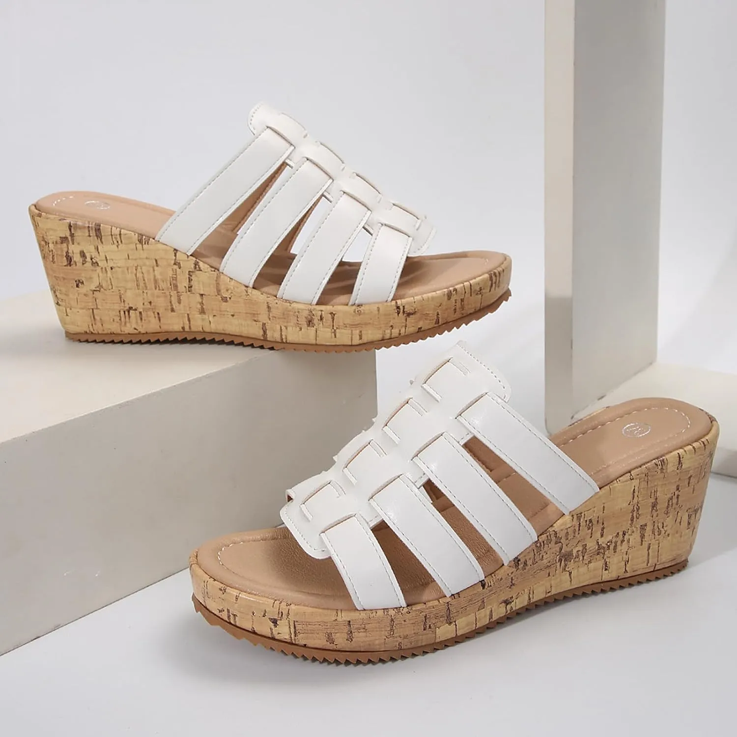 Fashion Wedge Sandals for Women Arch Support Slides Sandals Walking Shoes