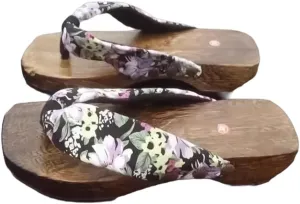 Flip Flops for Men's and Women's, Japanese Wooden Geta Sandals, Summer Sandals Wooden Slippers Japanese Wooden Clogs Sandals Japan Traditional Shoes Geta for Women (Color : A, Size : EU 36-38)