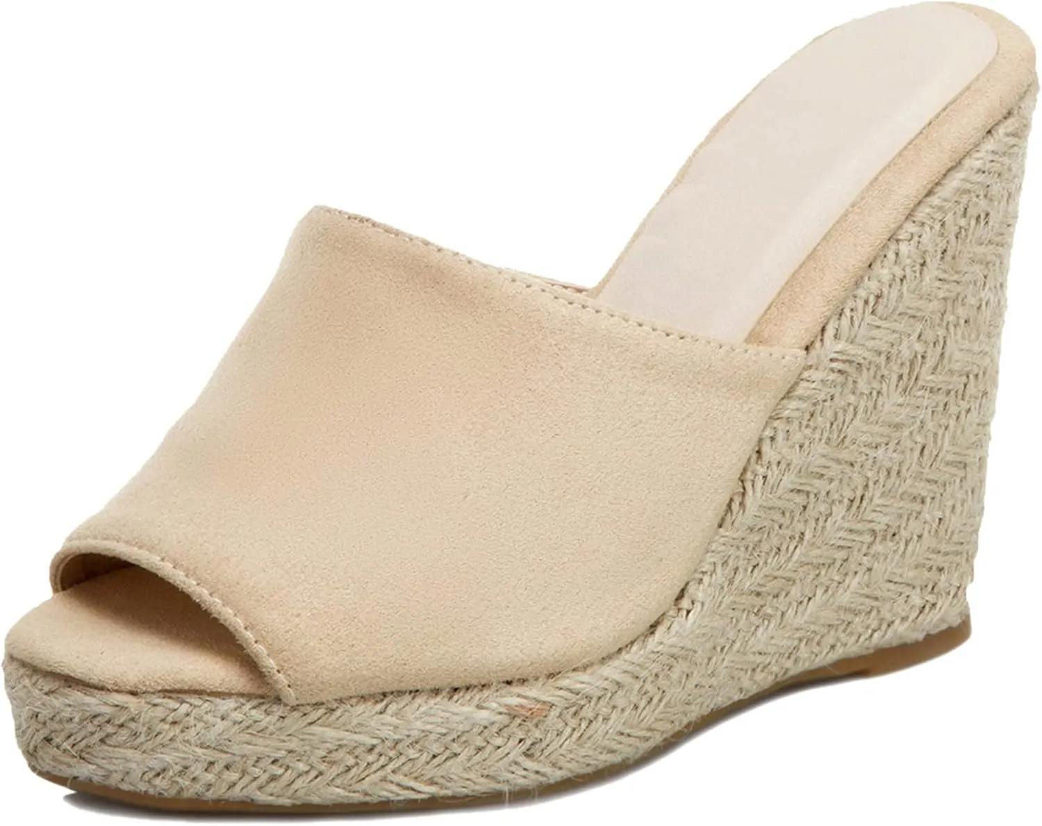 Gicoiz Espadrilles Platform Wedges Women Peep Toe Mule Slippers