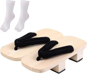 Japanese Wooden Clogs Slippers Casual Japanese for Men Women Portable Non Slip Sandals Japan Shoes Geta for Beach Daily